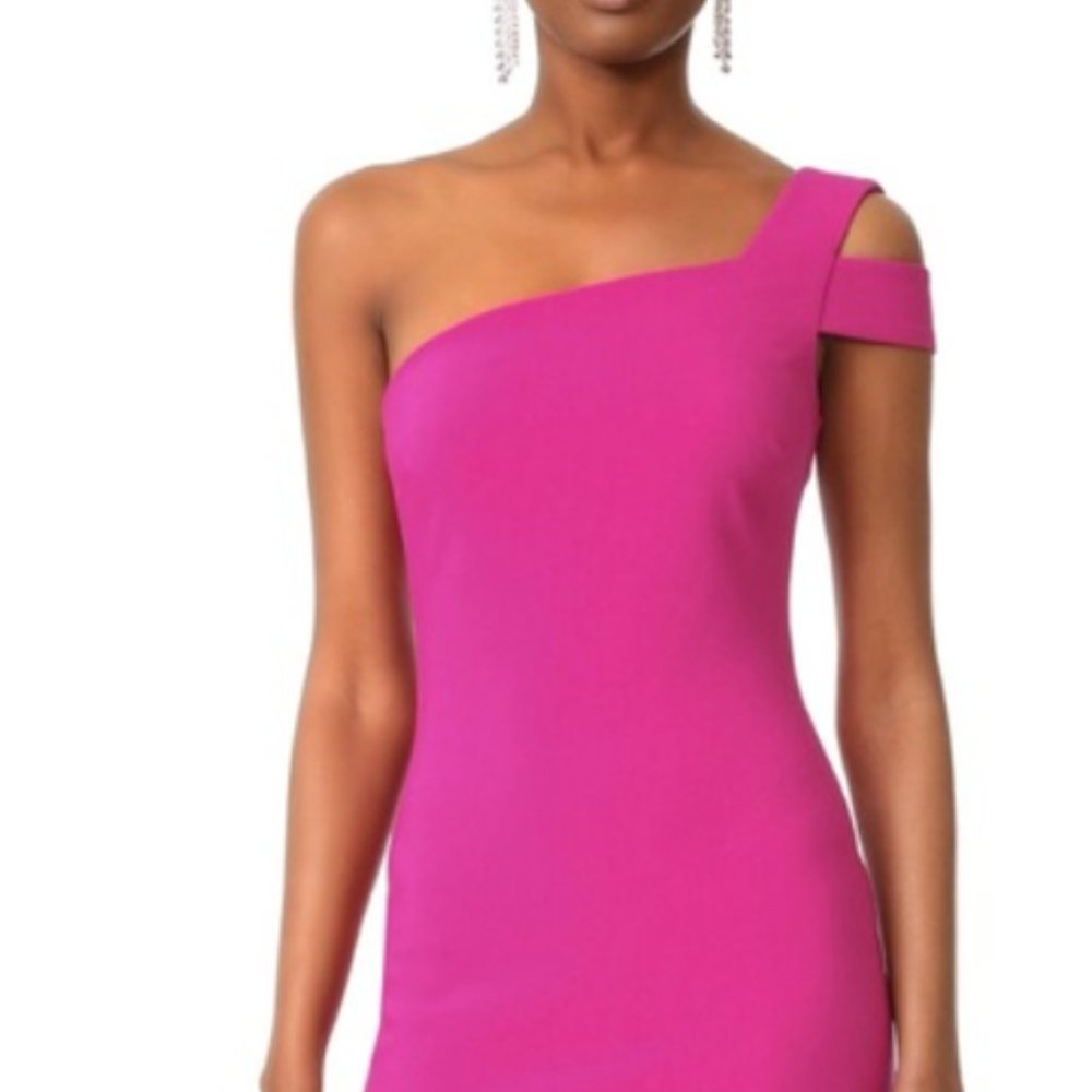 Likely Packard Pink One Shoulder Dress with Slit